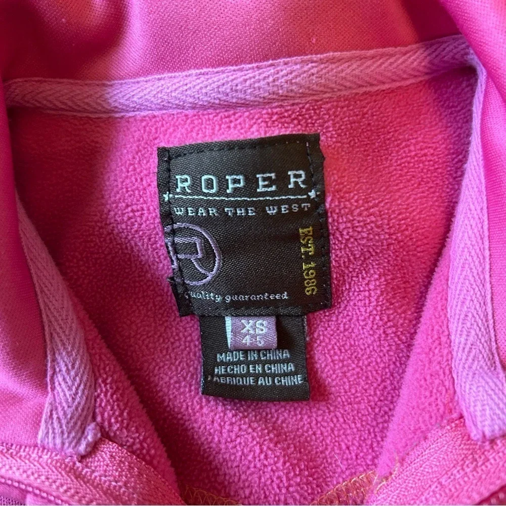 Roper Girls Fleece Lined Softshell Vest XS Pink Western Zip-Up